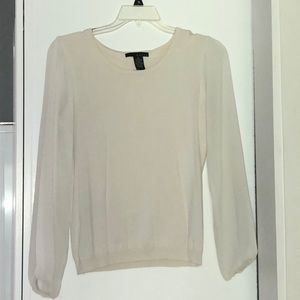 Cream Sweater with Polyester Sleeves
